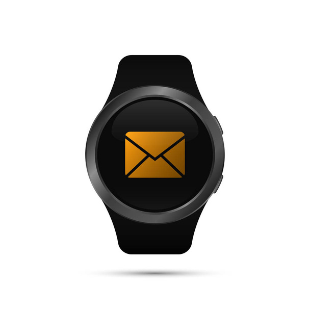 Chytré hodinky se symbolem aplikace zprávy. Vektor. - Vektor, obrázek