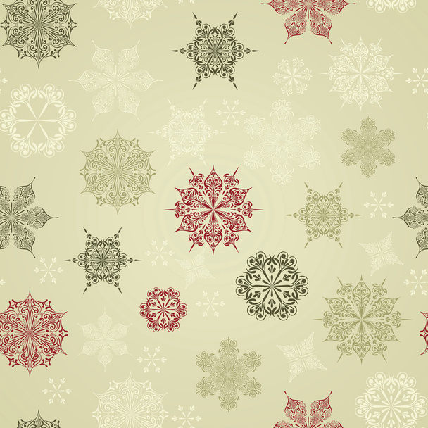 Vector Seamless Winter Pattern with Snowflakes - Διάνυσμα, εικόνα