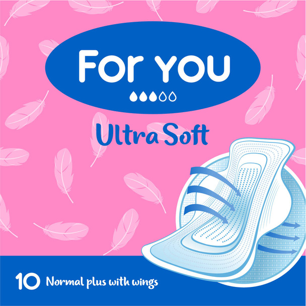 Packaging for hygiene pads. - Vector, Image