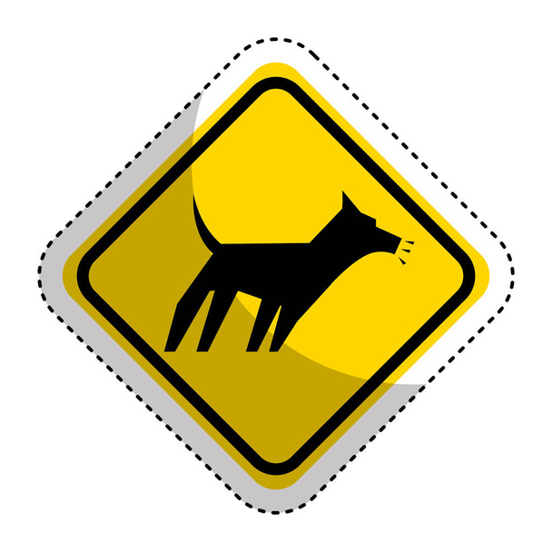 dog signal traffic isolated icon - Vektor, obrázek