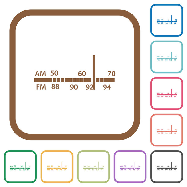 Radio tuner eenvoudige pictogrammen - Vector, afbeelding