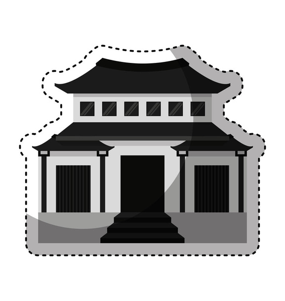 japanese building traditional icon - Vector, Image