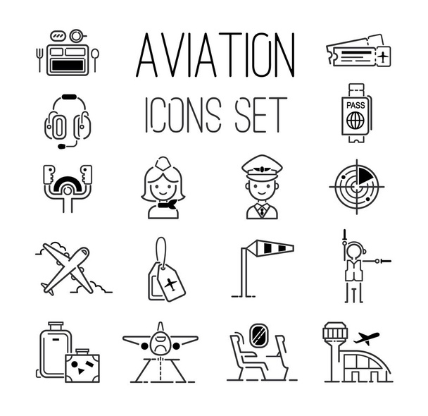 Aviation icons vector set. - Vector, Image
