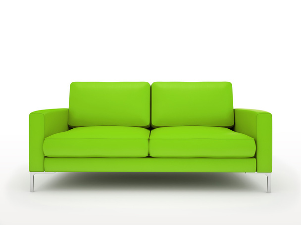 Modern green sofa isolated on white background - Foto, Imagem