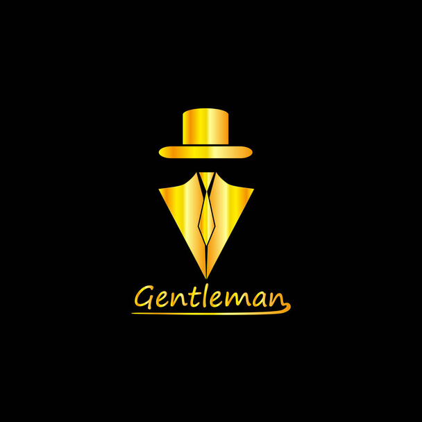 Golden Gentleman Logo - Wektor, obraz