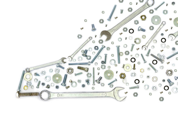 Wrenches, bolts, nuts, screws and washers . - Valokuva, kuva
