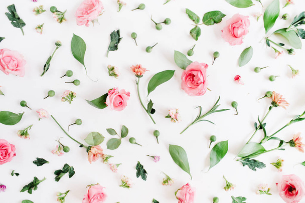 Floral pattern made of pink and beige roses - Fotó, kép