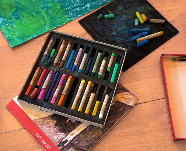 Multicolored artists pastels chalk - Φωτογραφία, εικόνα