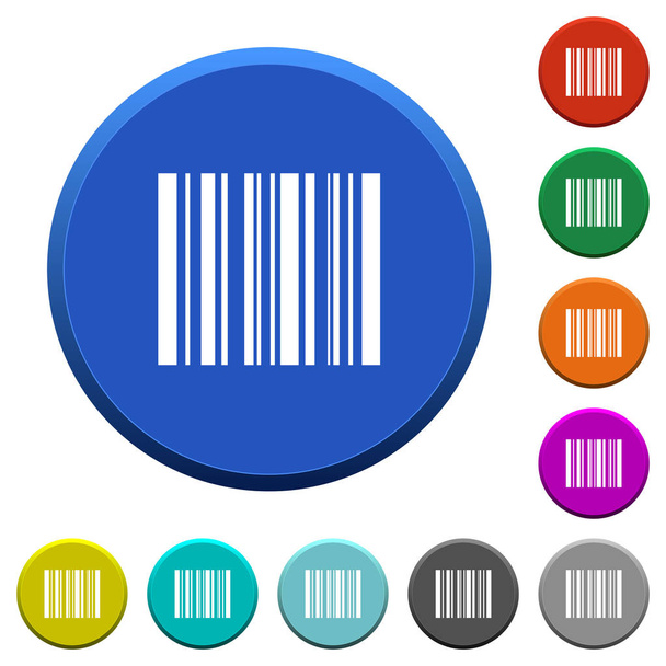 Barcode beveled buttons - Vector, Image