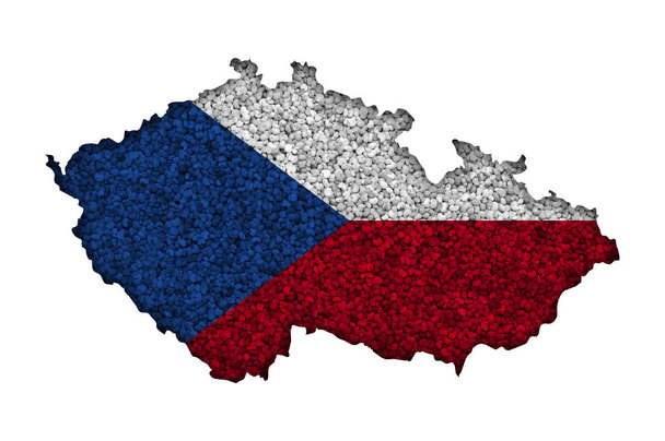 Mapa texturizado de República Checa em cores agradáveis
 - Foto, Imagem