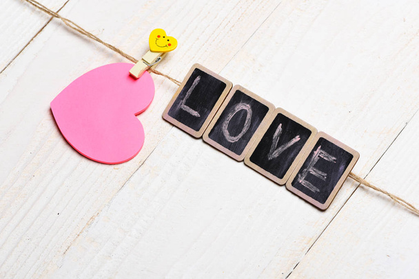 valentine card with boards - 写真・画像