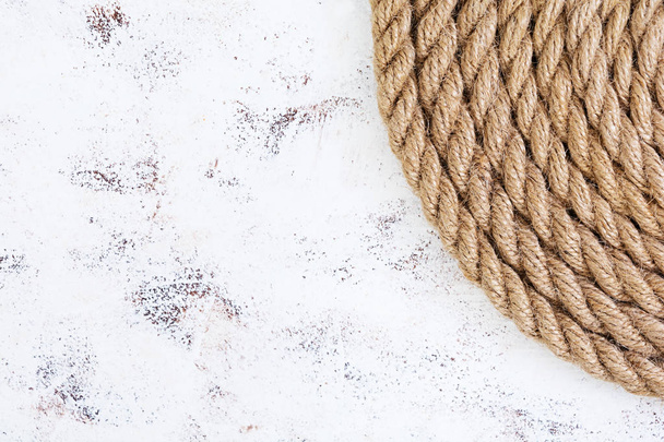 Rope on white background. Top view - 写真・画像