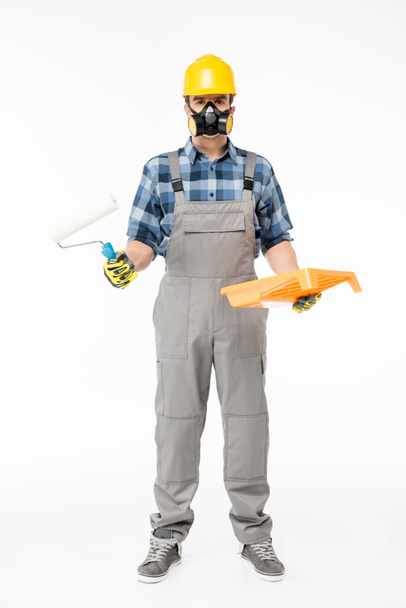 Workman with paint roller     - Photo, Image