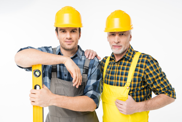 Workmen with level tool - Photo, Image