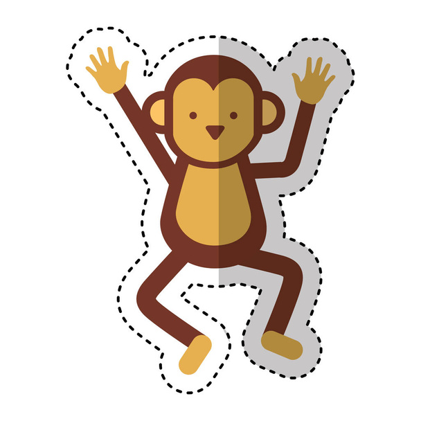 χαριτωμένο μαϊμού εικονίδιο χαρακτήρων - Διάνυσμα, εικόνα