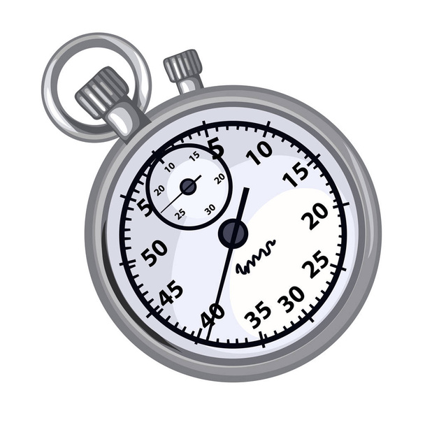 Classic grey chronometer on a white background - Vetor, Imagem