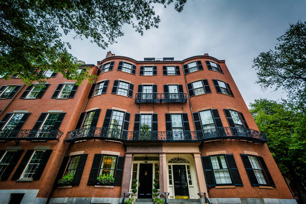 Historic brick buildings in Beacon Hill, Boston, Massachusetts.  - Foto, immagini