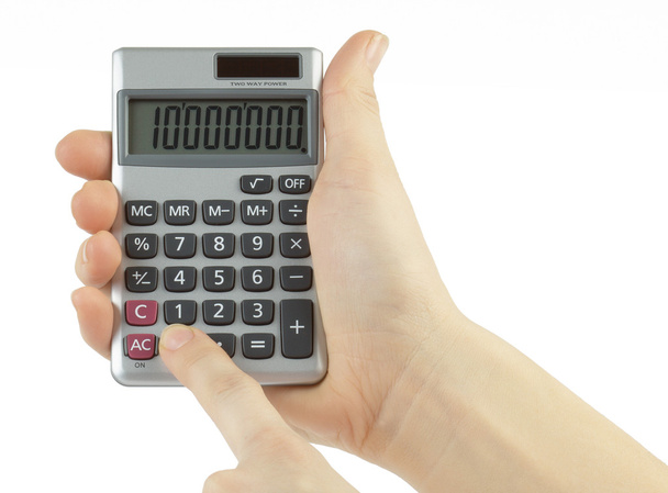Calculator with hands - Фото, зображення