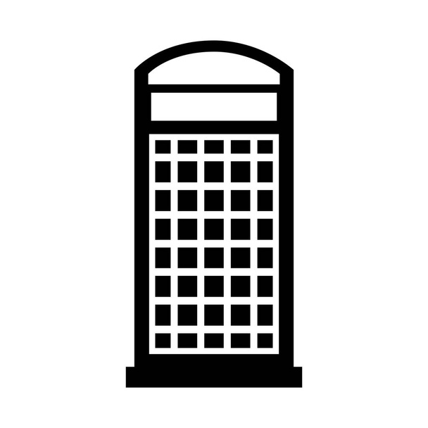 Ikona na białym tle Londyn budki telefonicznej - Wektor, obraz