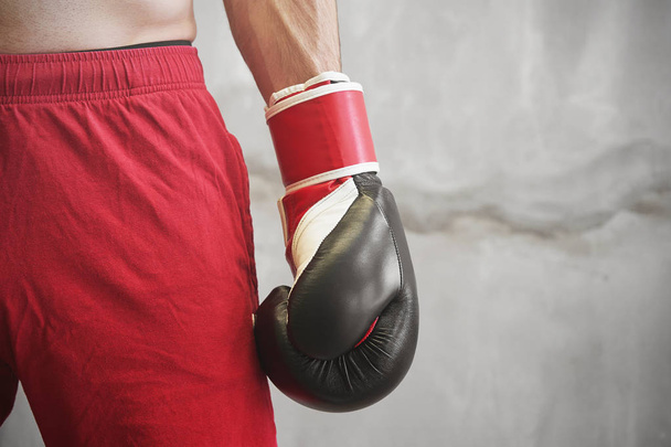 Close up of boxer hand with glove - Fotoğraf, Görsel