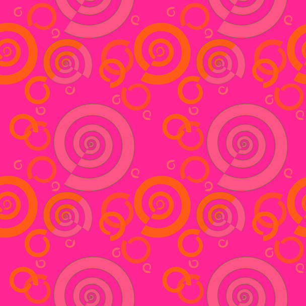 Seamless spiral pattern magenta pink orange - Foto, afbeelding