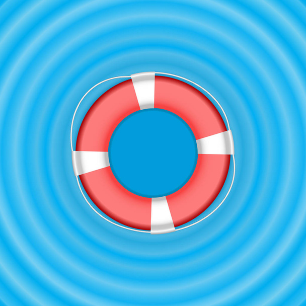 Vector Ring life buoy on water - Vector, Image
