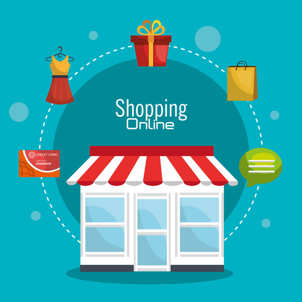negozio online icona dello shopping
 - Vettoriali, immagini
