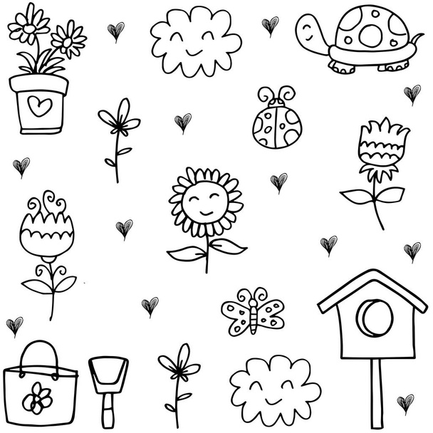 Doodle of spring theme collection - Vektor, obrázek