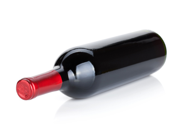 Lying red wine bottle - Photo, Image
