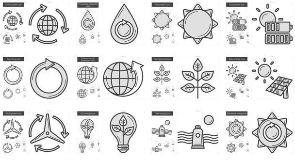 Conjunto de iconos de línea ecología. - Vector, Imagen