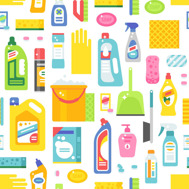 Cleaning tools sweamless pattern vector. - Vector, Image