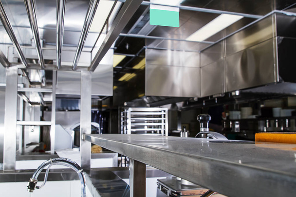 Professional kitchen, view counter in steel - Foto, immagini