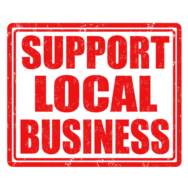 Podpora místního podnikání podepsat nebo razítko - Vektor, obrázek