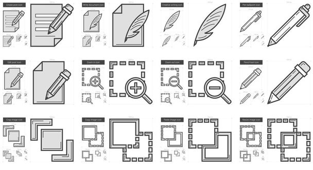 Set di icone della linea Content Edition
. - Vettoriali, immagini