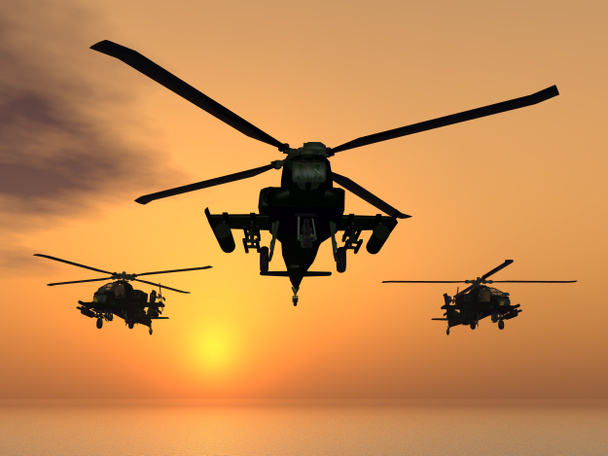 helicópteros apaches
 - Foto, Imagem