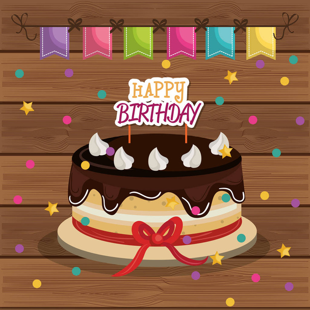 tarjeta de celebración de cumpleaños feliz
 - Vector, Imagen
