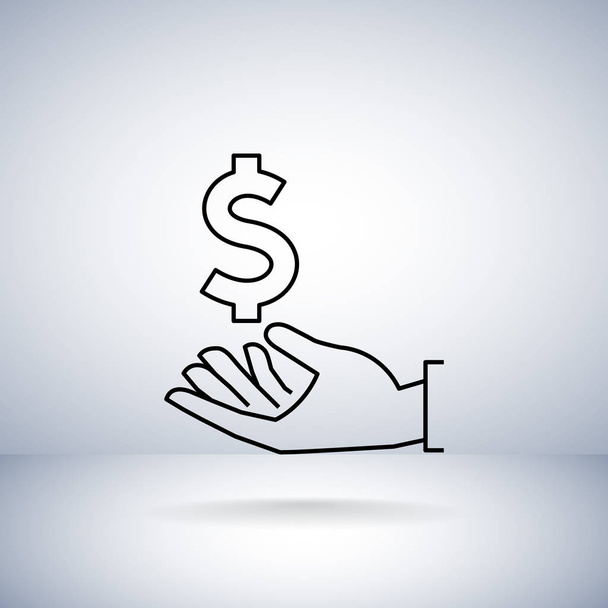 Money in hand icon - Вектор,изображение