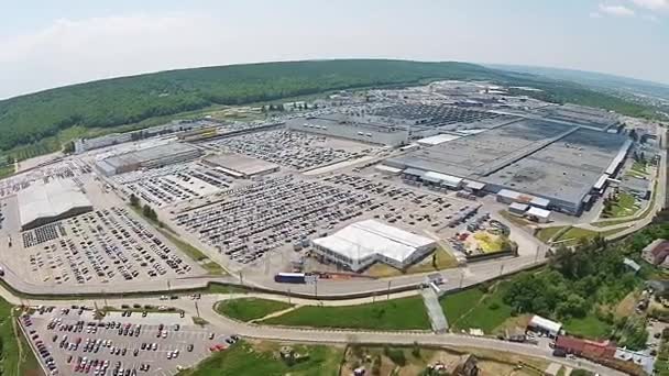 Car manufacturing plant, aerial view - Footage, Video