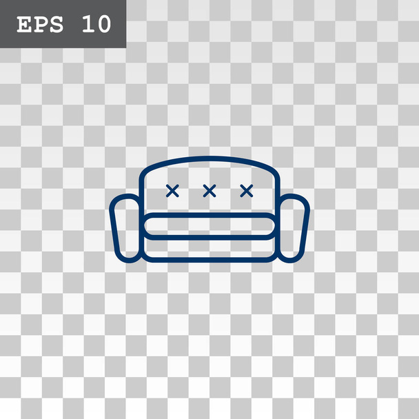couch flat style icon - Вектор, зображення