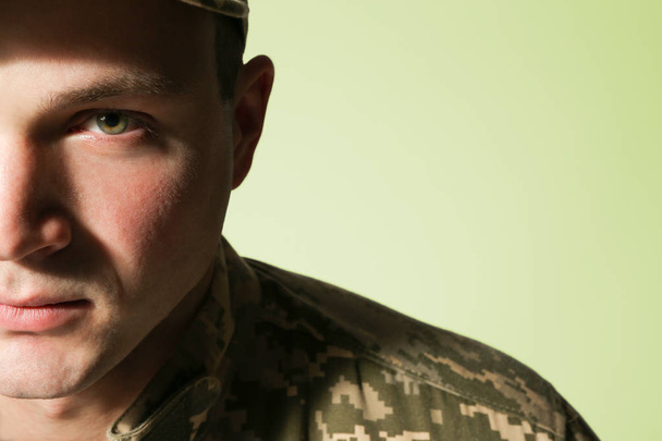 Soldier in camouflage, closeup - Photo, image