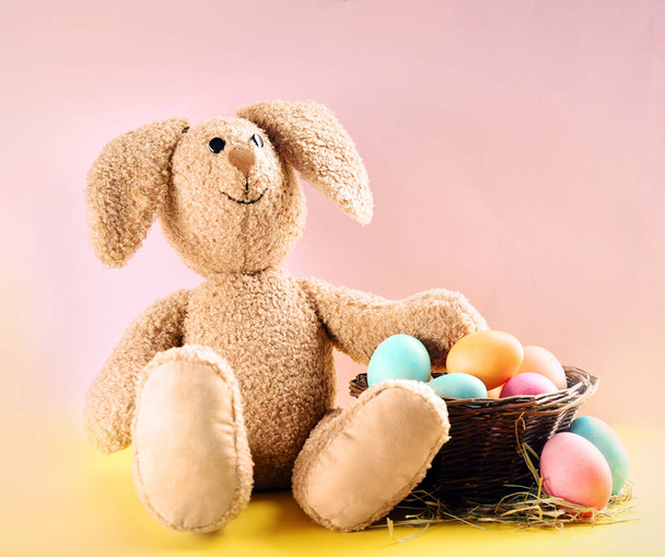 Easter bunny with eggs - Foto, afbeelding