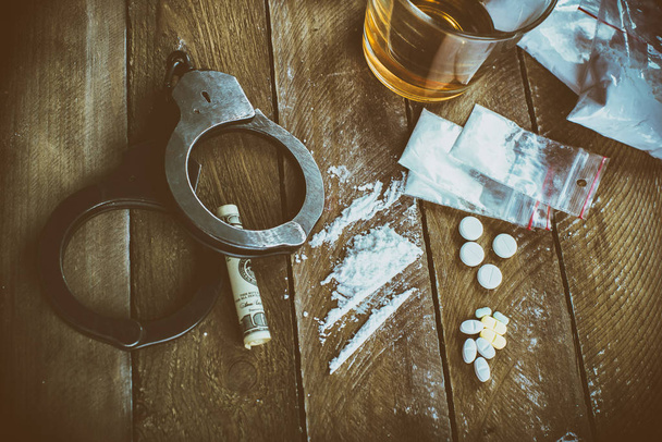 Drugs and substances prohibited - arrest criminals - Photo, Image