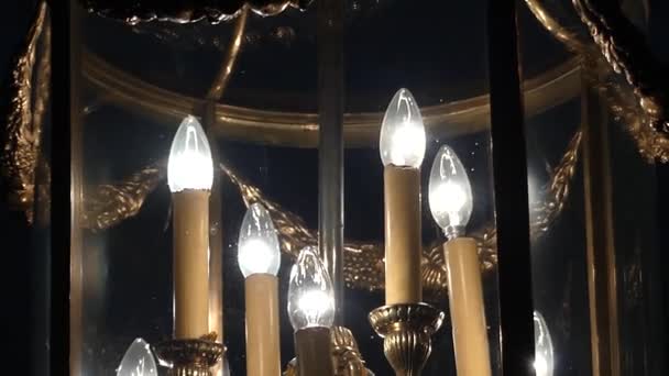 a European Lamp Chandelier Candlestick. - Footage, Video