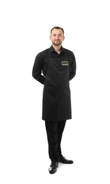 handsome waiter in apron - Foto, afbeelding