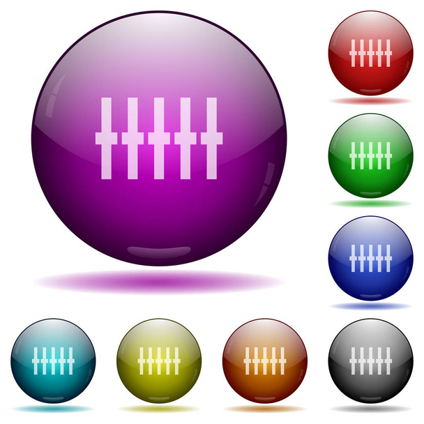 Gráfico equalizador botões esfera de vidro
 - Vetor, Imagem