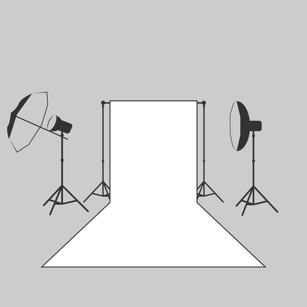 иконка векторного фотографа студии освещения
 - Вектор,изображение