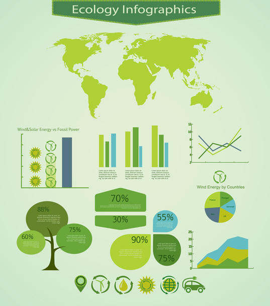 Energy&Ecology info graphics - ベクター画像