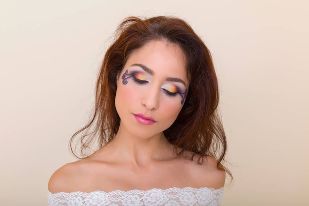 Professional eyeshadow on woman - Photo, image