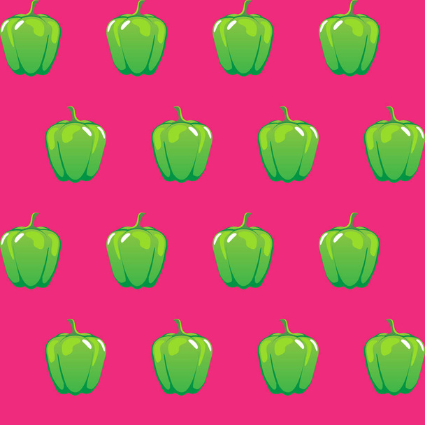 зелений болгарський перець стоковий векторний візерунок на рожевому фоні для шпалер, візерунків, інтернету, блогу, поверхні, текстур, графіки та друку
 - Вектор, зображення