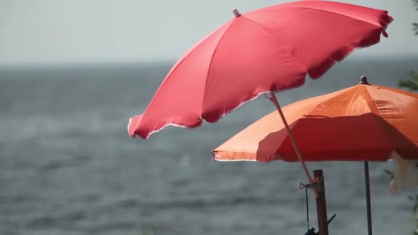 umbrella and motorboat   - Footage, Video